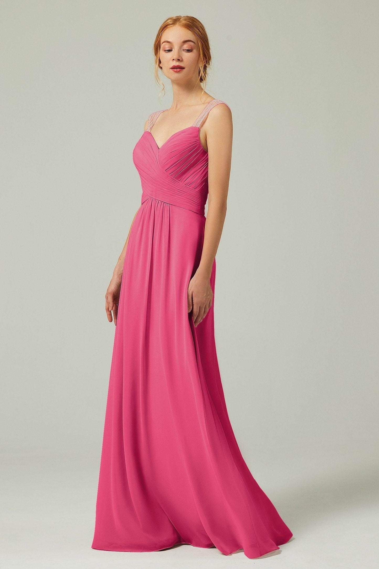 A-Line Floor Length Chiffon Bridesmaid Dress CB0316