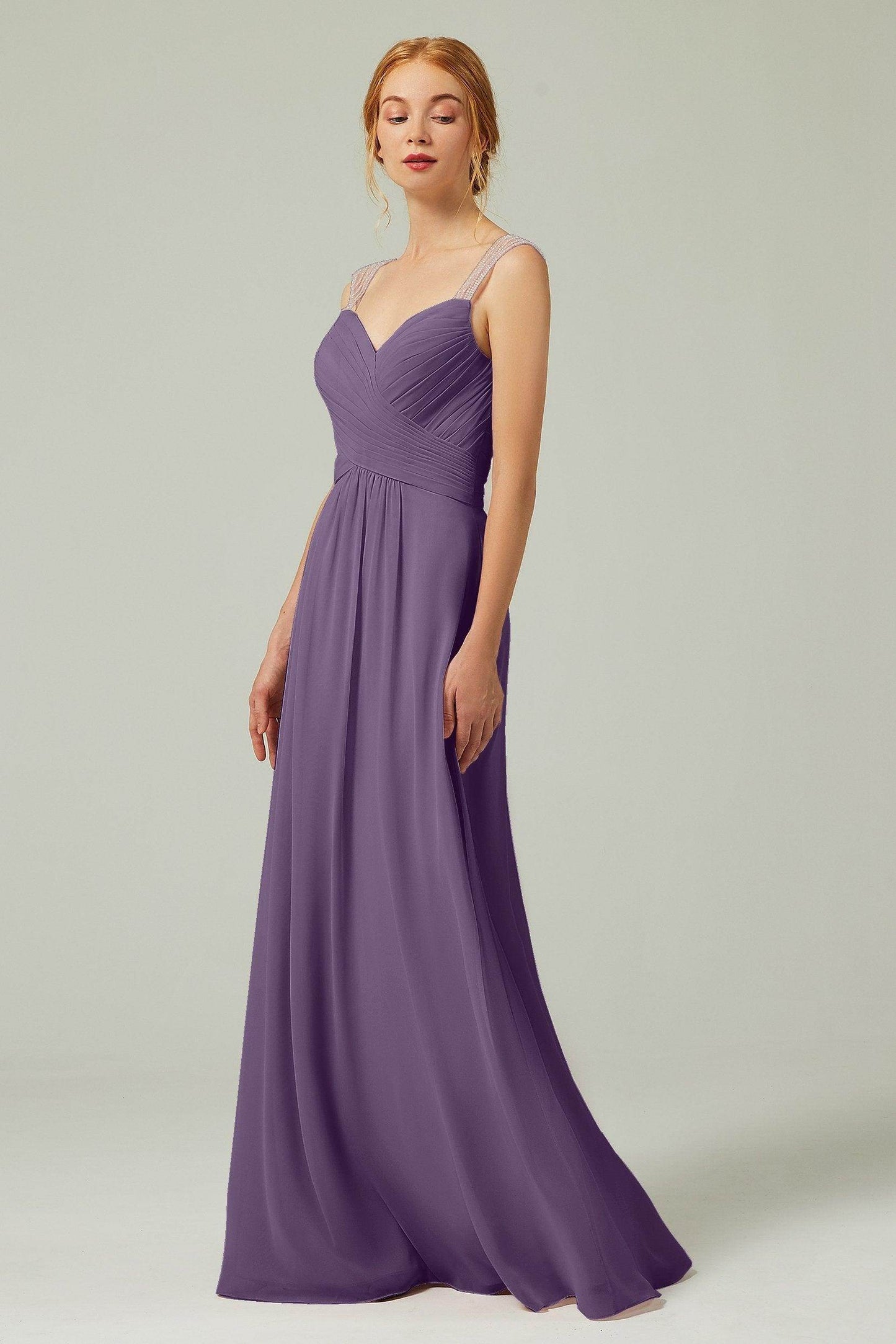 A-Line Floor Length Chiffon Bridesmaid Dress CB0316