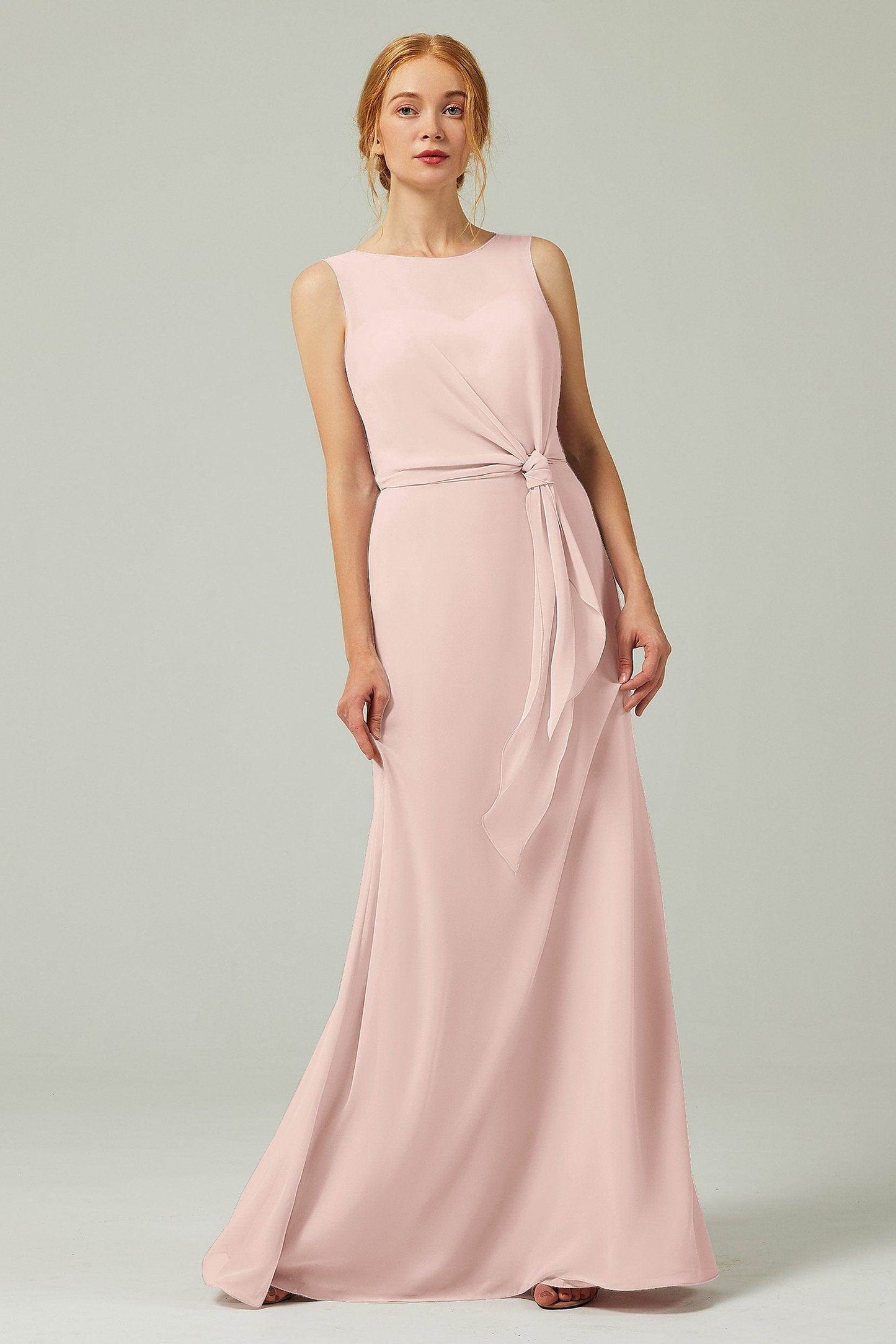 A-Line Floor Length Chiffon Bridesmaid Dress CB0317