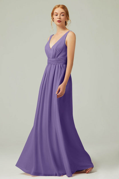 A-Line Floor Length Chiffon Bridesmaid Dress CB0318