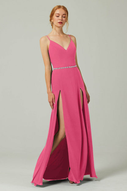 A-Line Floor Length Chiffon Bridesmaid Dress CB0321