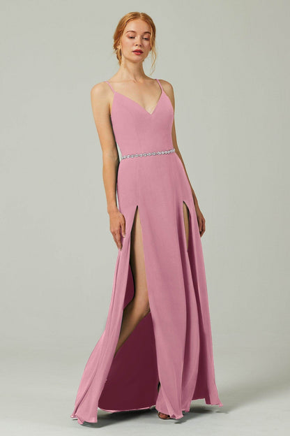A-Line Floor Length Chiffon Bridesmaid Dress CB0321