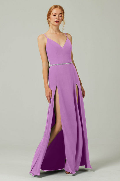 A-Line Floor Length Chiffon Bridesmaid Dress CB0321