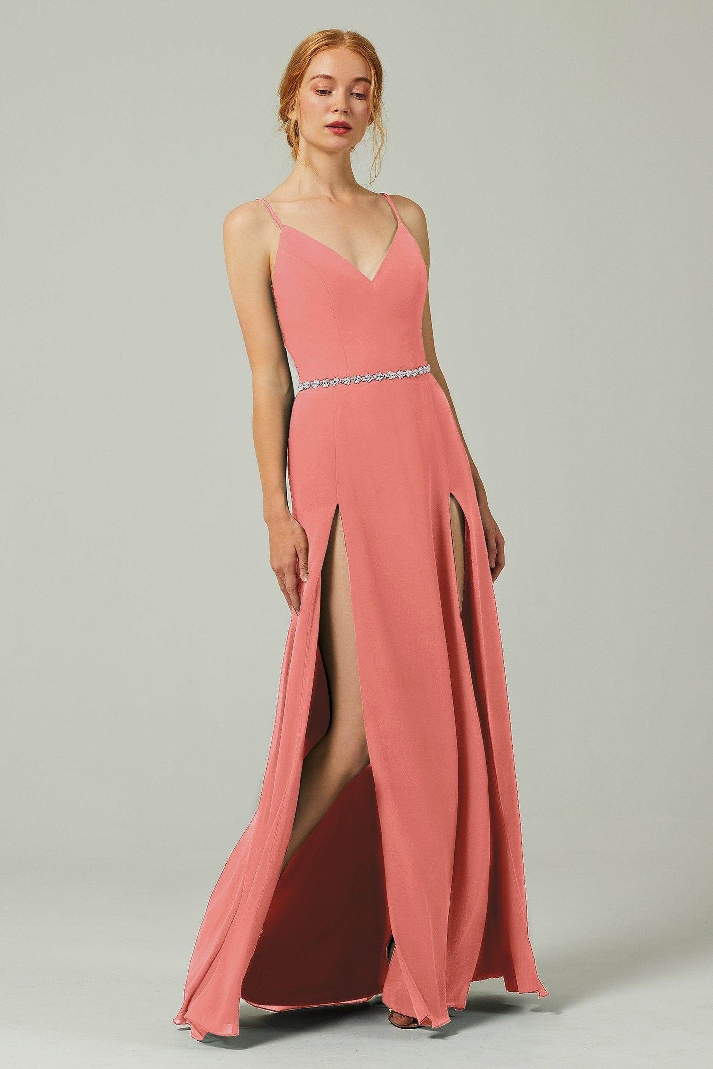 A-Line Floor Length Chiffon Bridesmaid Dress CB0321
