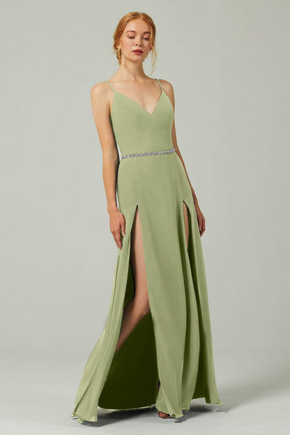 A-Line Floor Length Chiffon Bridesmaid Dress CB0321