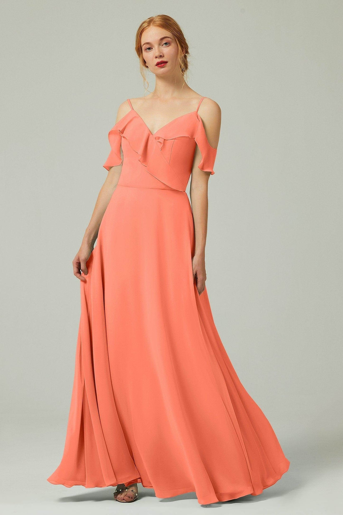 A-Line Floor Length Chiffon Bridesmaid Dress CB0326