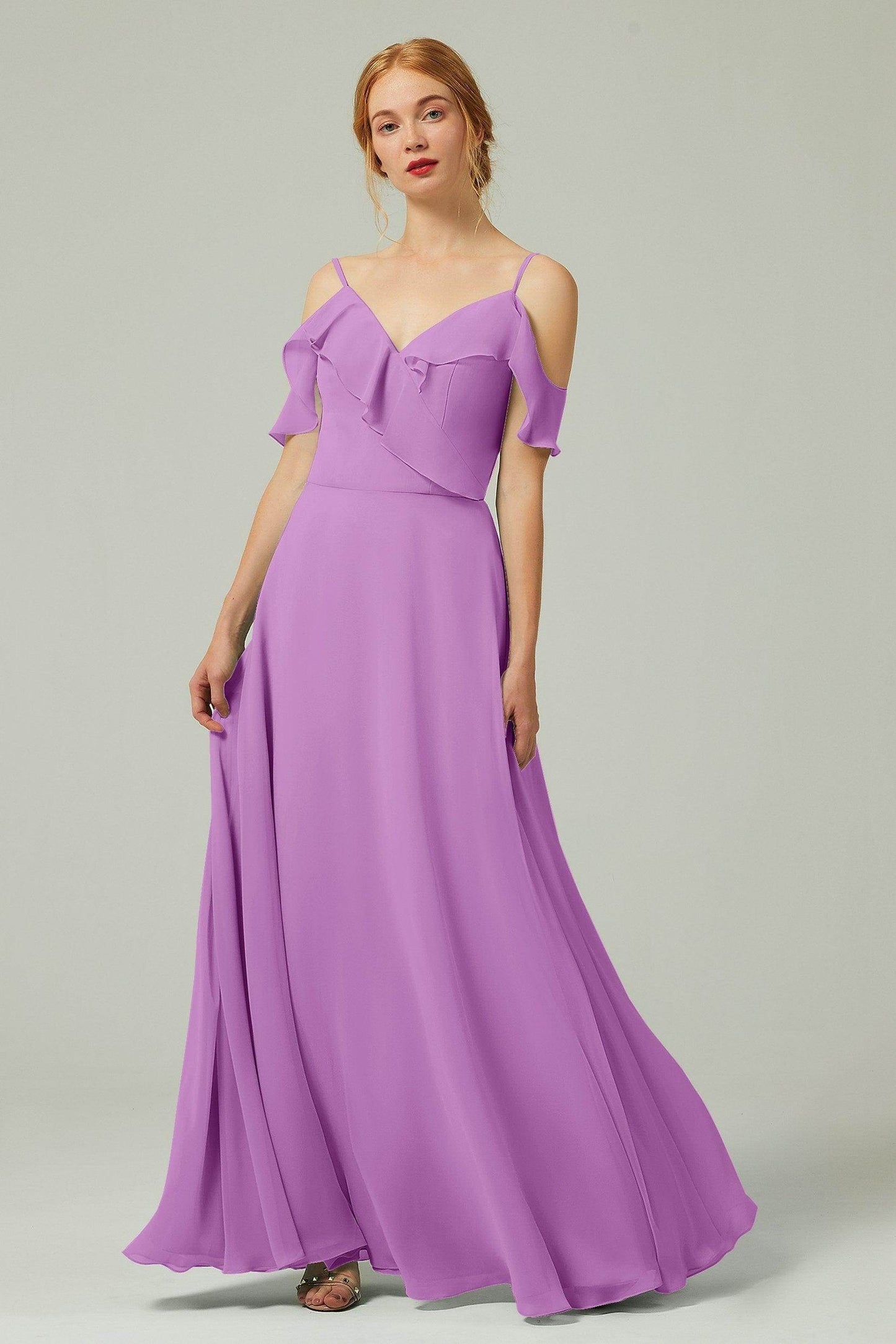 A-Line Floor Length Chiffon Bridesmaid Dress CB0326