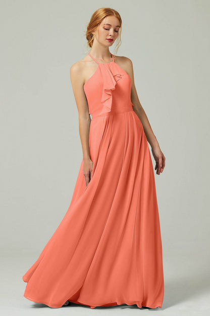 A-Line Floor Length Chiffon Bridesmaid Dress CB0328