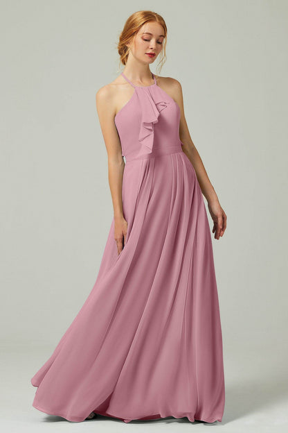 A-Line Floor Length Chiffon Bridesmaid Dress CB0328