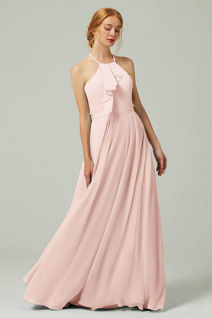 A-Line Floor Length Chiffon Bridesmaid Dress CB0328