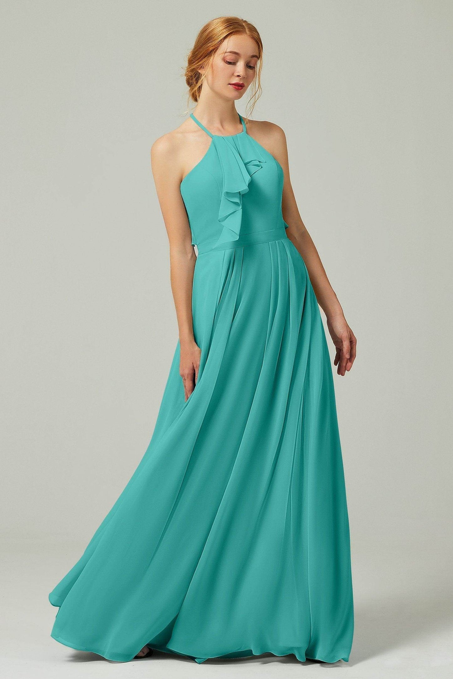 A-Line Floor Length Chiffon Bridesmaid Dress CB0328