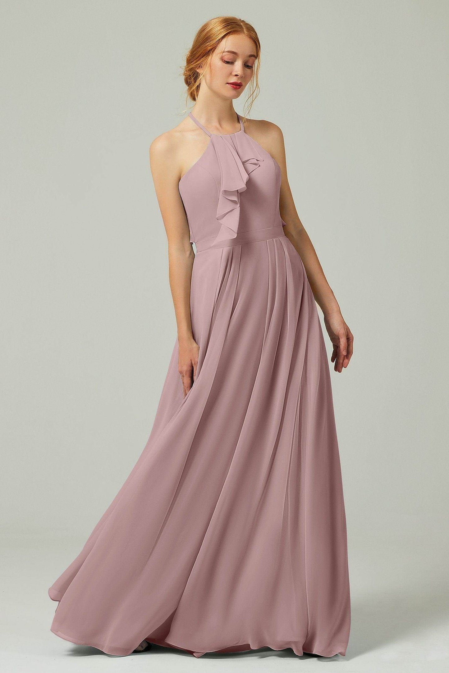 A-Line Floor Length Chiffon Bridesmaid Dress CB0328