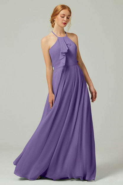 A-Line Floor Length Chiffon Bridesmaid Dress CB0328