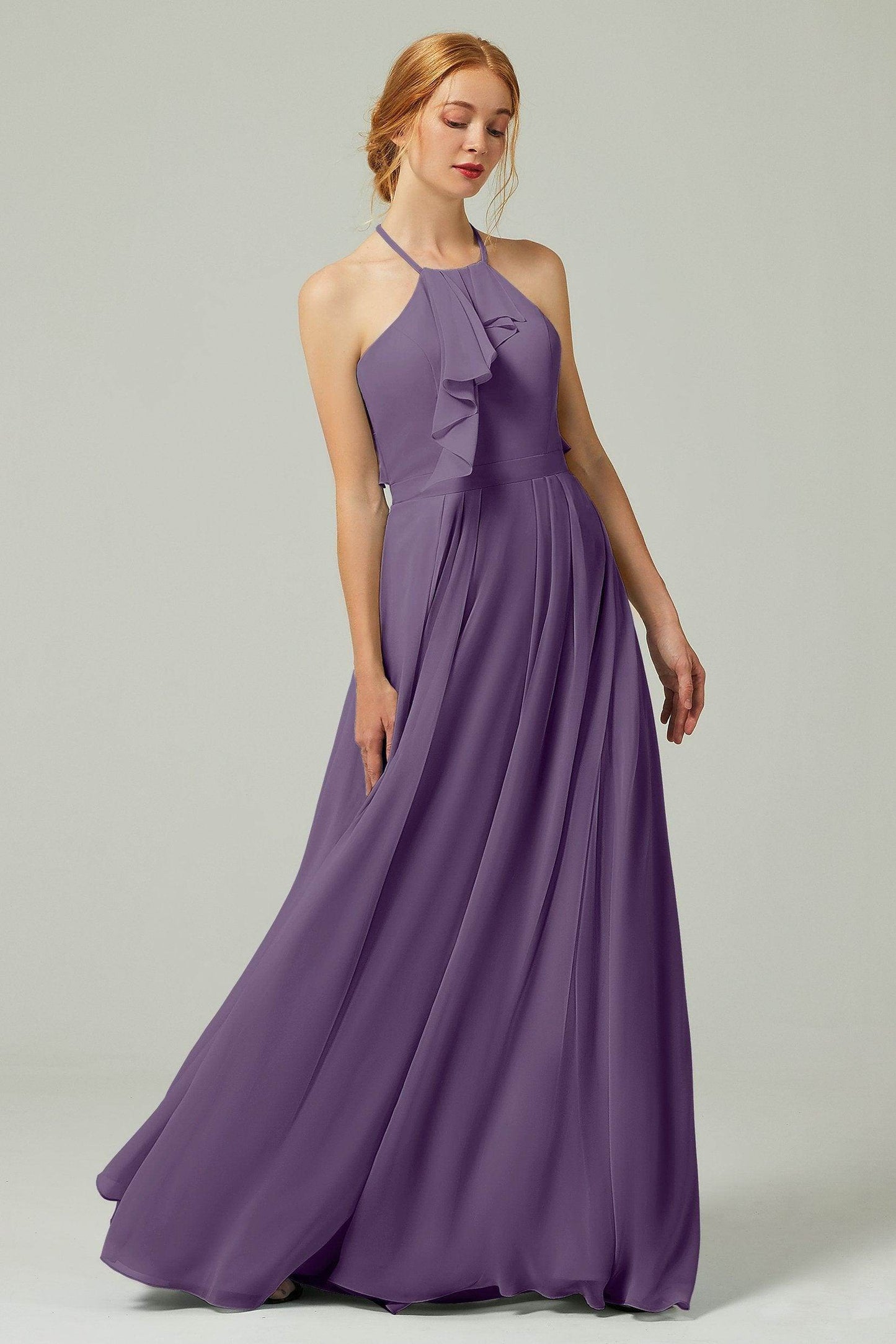 A-Line Floor Length Chiffon Bridesmaid Dress CB0328