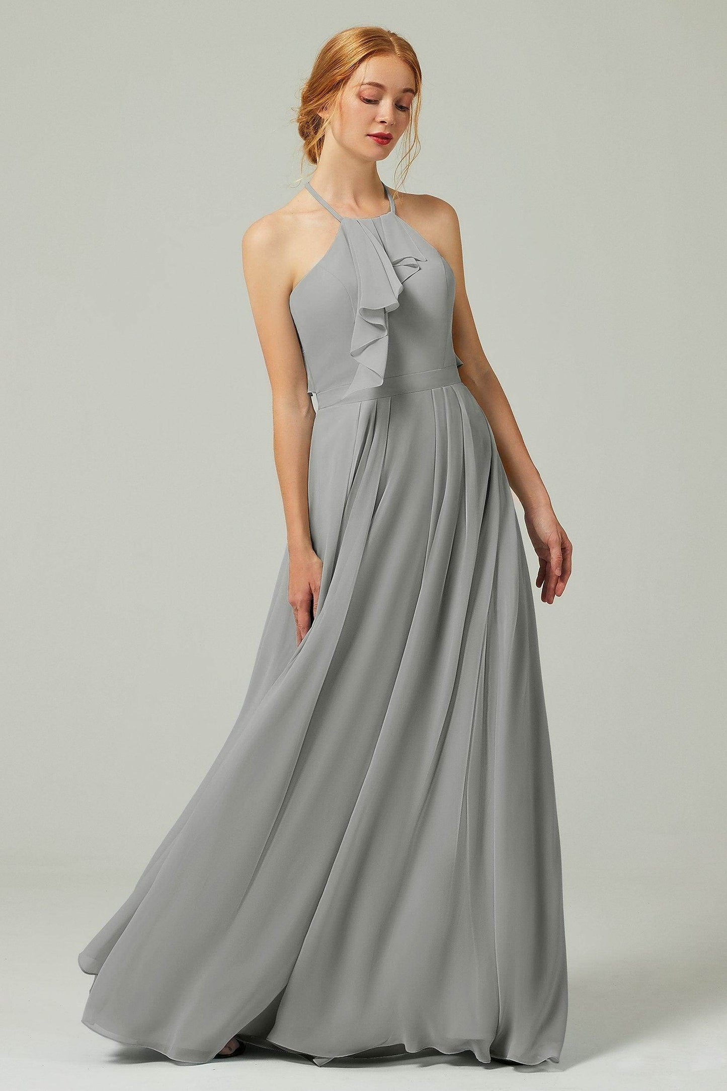A-Line Floor Length Chiffon Bridesmaid Dress CB0328