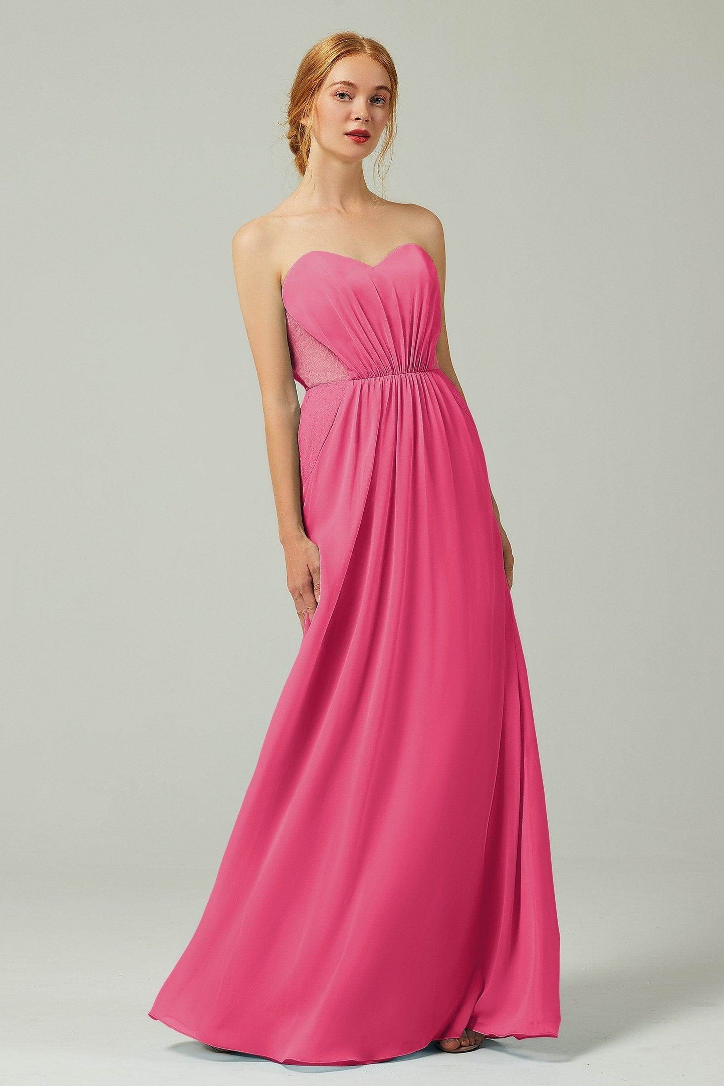 Sheath-Column Floor Length Chiffon Bridesmaid Dress CB0330
