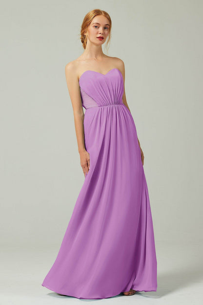 Sheath-Column Floor Length Chiffon Bridesmaid Dress CB0330