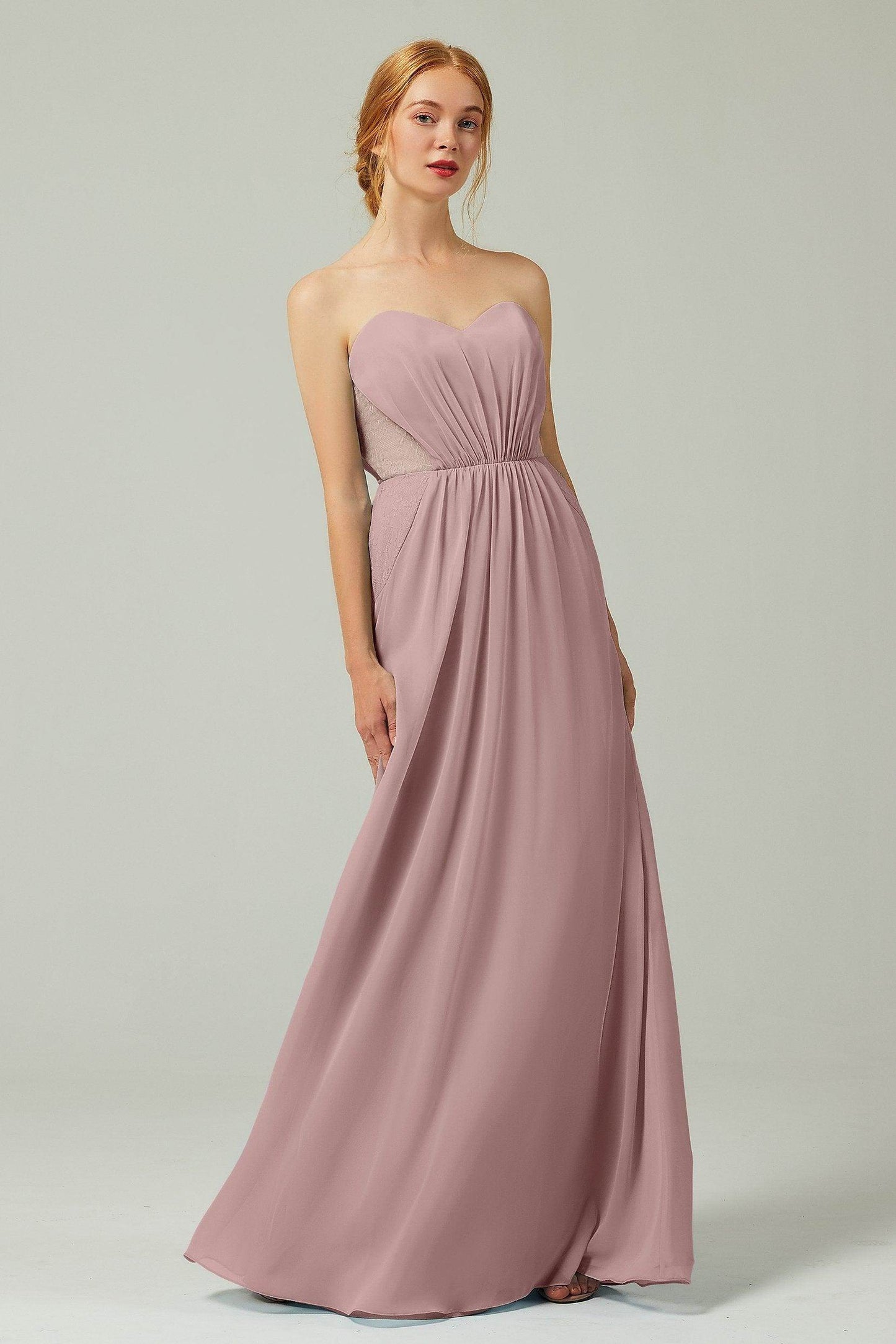 Sheath-Column Floor Length Chiffon Bridesmaid Dress CB0330