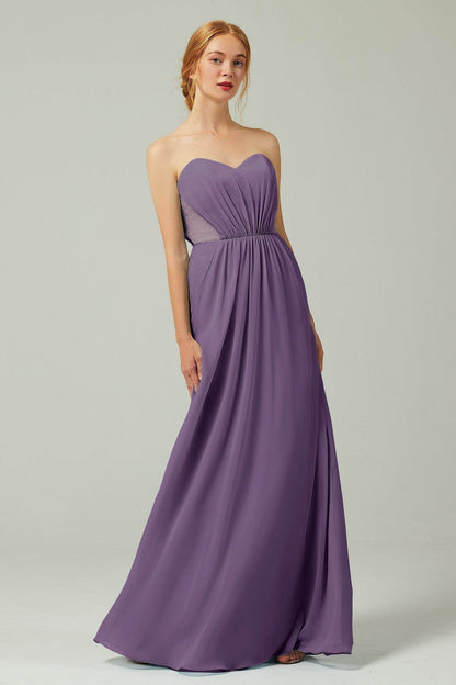 Sheath-Column Floor Length Chiffon Bridesmaid Dress CB0330