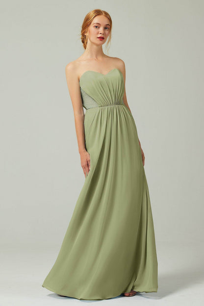 Sheath-Column Floor Length Chiffon Bridesmaid Dress CB0330