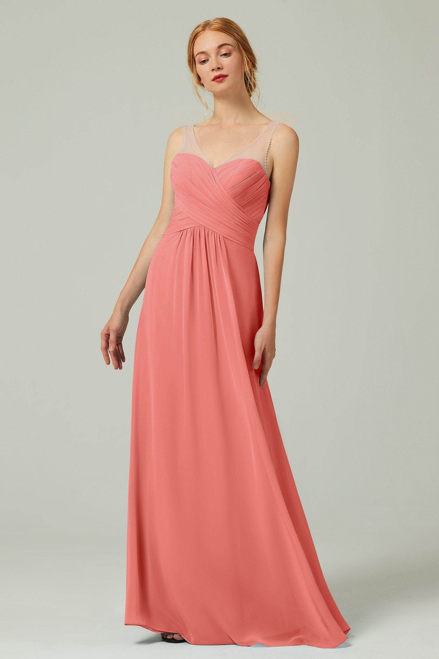 A-Line Floor Length Chiffon Bridesmaid Dress CB0331