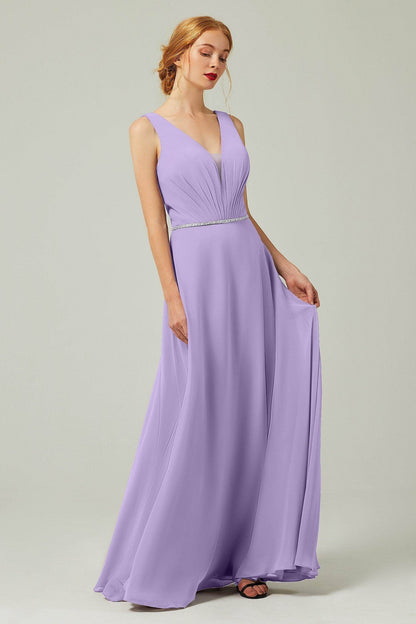 A-Line Floor Length Chiffon Bridesmaid Dress CB0332