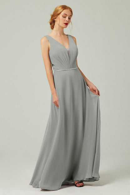 A-Line Floor Length Chiffon Bridesmaid Dress CB0332