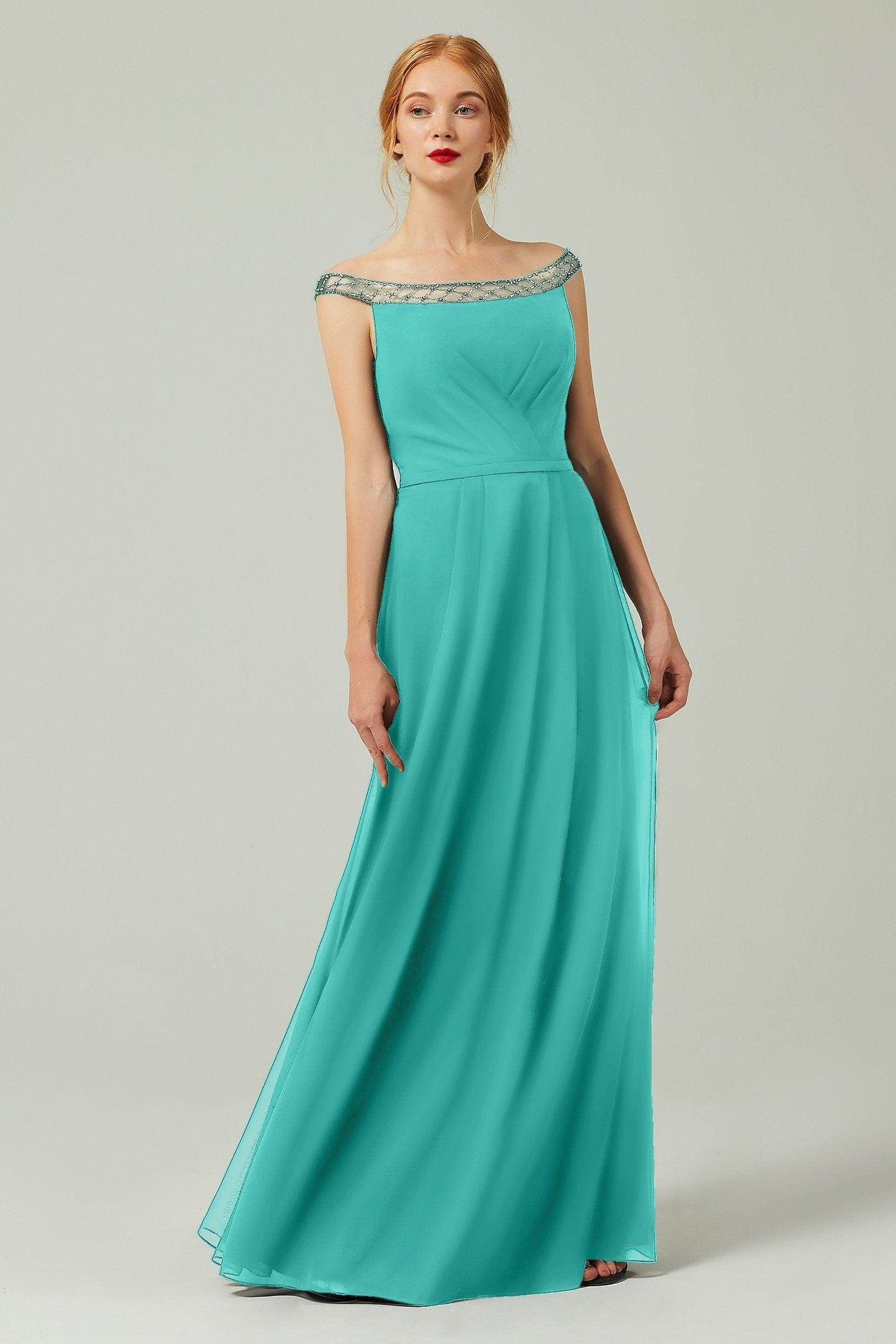 A-Line Floor Length Chiffon Bridesmaid Dress Formal Dresses CB0339