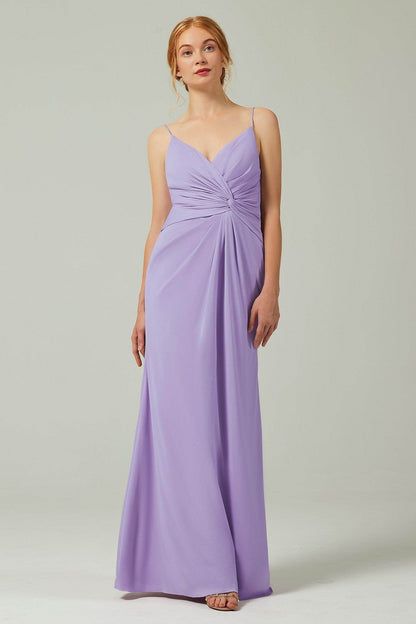 Sheath-Column Floor Length Chiffon Bridesmaid Dress CB0350