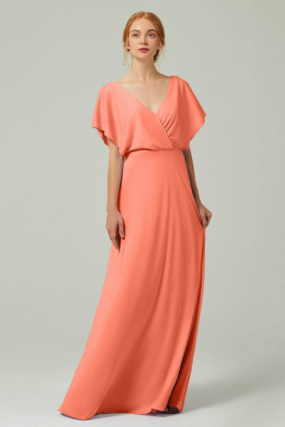 A-Line Floor Length Chiffon Bridesmaid Dress CB0351