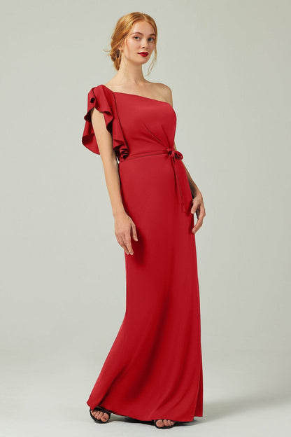Sheath-Column Floor Length Chiffon Bridesmaid Dress Formal Dresses CB0361