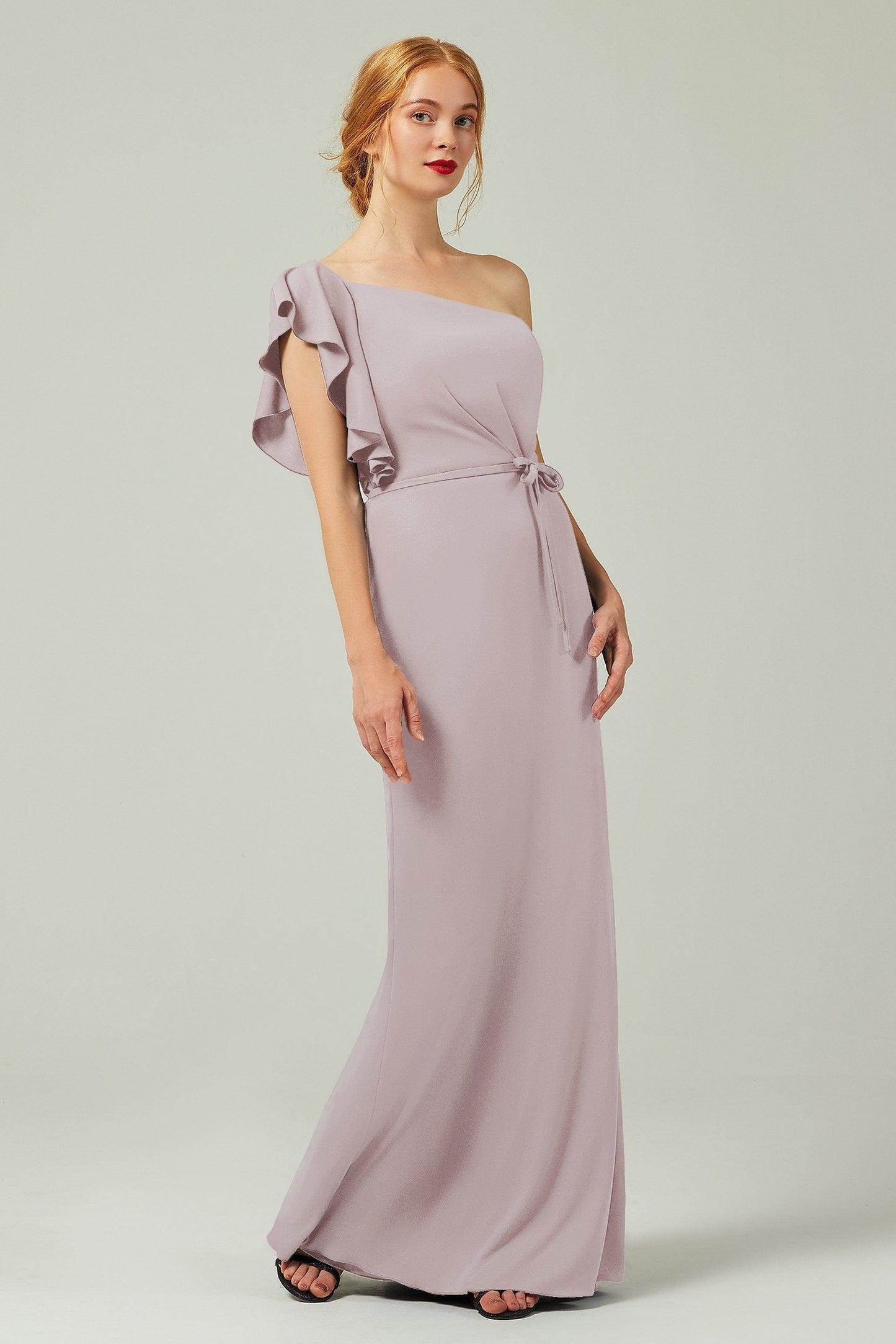 Sheath-Column Floor Length Chiffon Bridesmaid Dress Formal Dresses CB0361