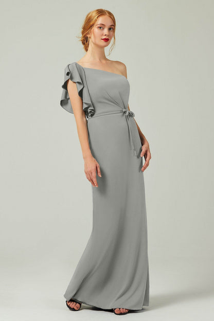 Sheath-Column Floor Length Chiffon Bridesmaid Dress Formal Dresses CB0361