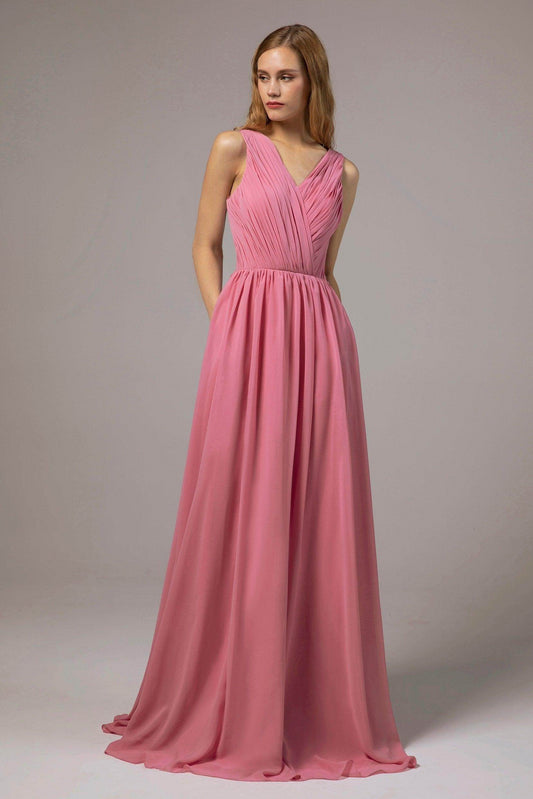 A-Line Floor Length Chiffon Bridesmaid Dress Formal Dresses CB0386