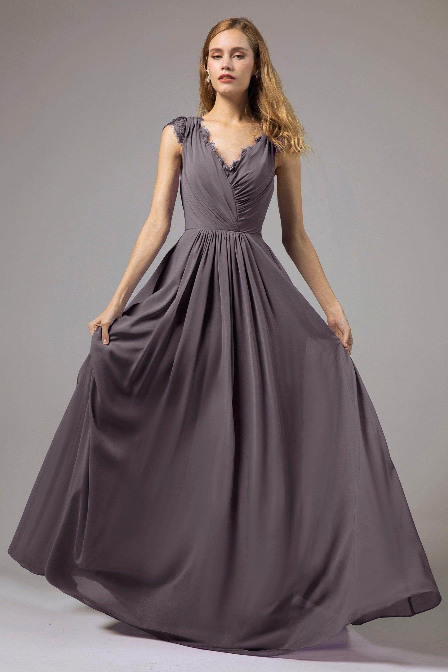 A-Line Floor Length Chiffon Bridesmaid Dress Formal Dresses CB0387