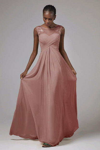 A-Line Floor Length Chiffon Bridesmaid Dress CB0397