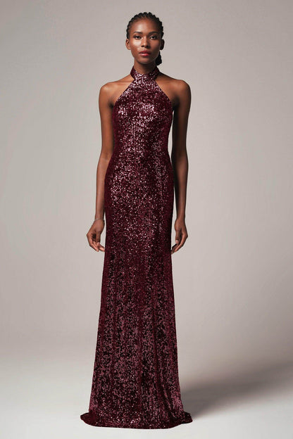 Sheath-Column Floor Length Sequined Dress CB0401