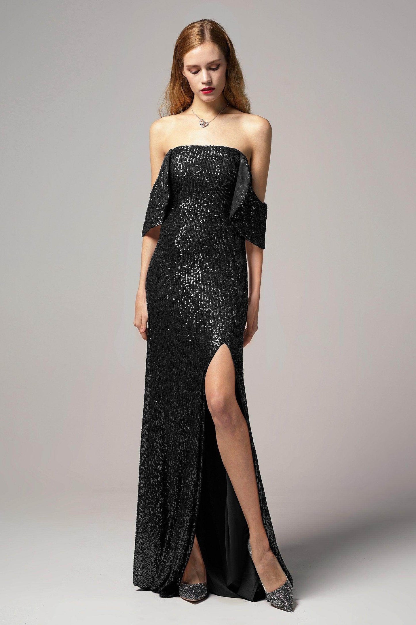 Sheath-Column Floor Length Sequined Dress CB0405