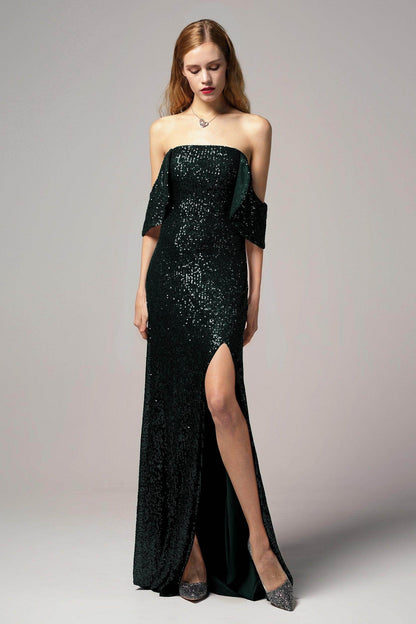 Sheath-Column Floor Length Sequined Dress CB0405