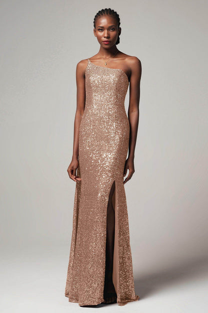 Trumpet-Mermaid Sweep-Brush Train Sequined Dress CB0406