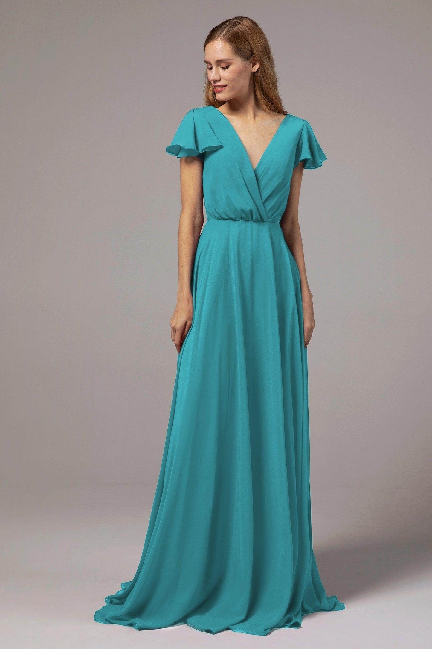 A-Line Floor Length Chiffon Bridesmaid Dress CB0410