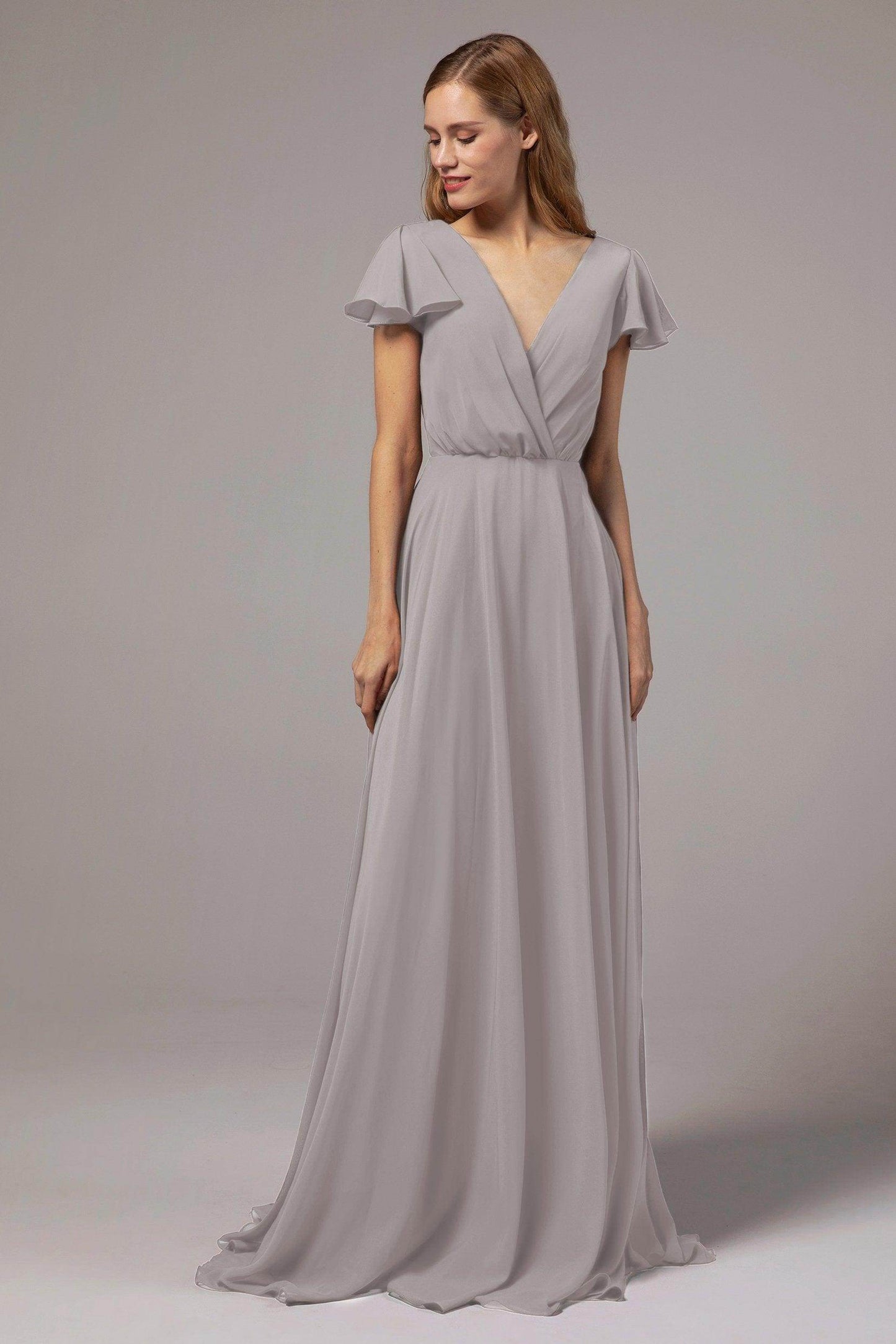 A-Line Floor Length Chiffon Bridesmaid Dress CB0410