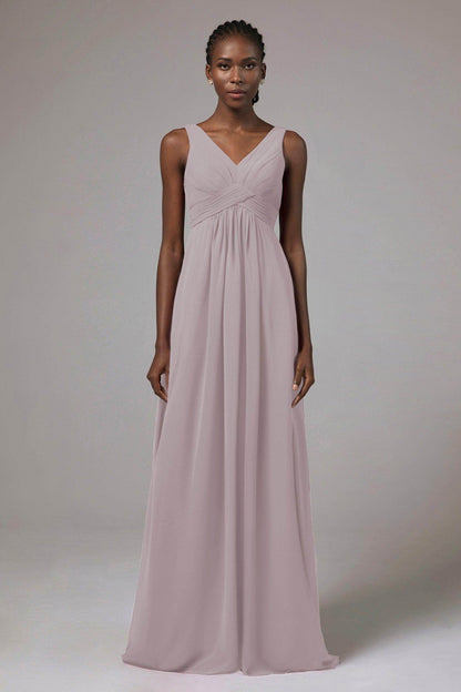 A-Line Floor Length Chiffon Bridesmaid Dress Formal Dresses CB0411