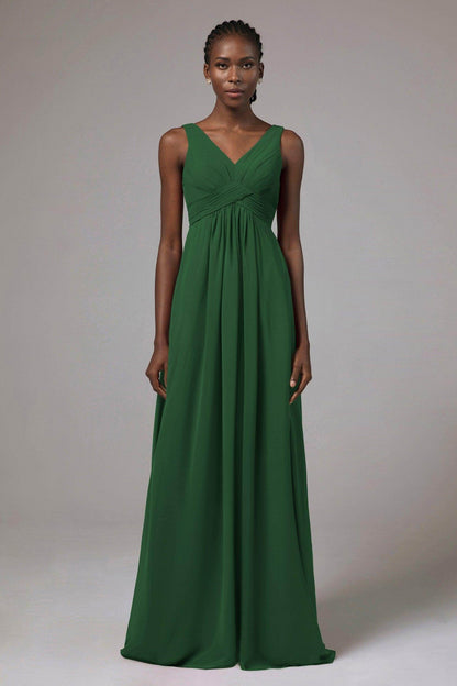 A-Line Floor Length Chiffon Bridesmaid Dress Formal Dresses CB0411