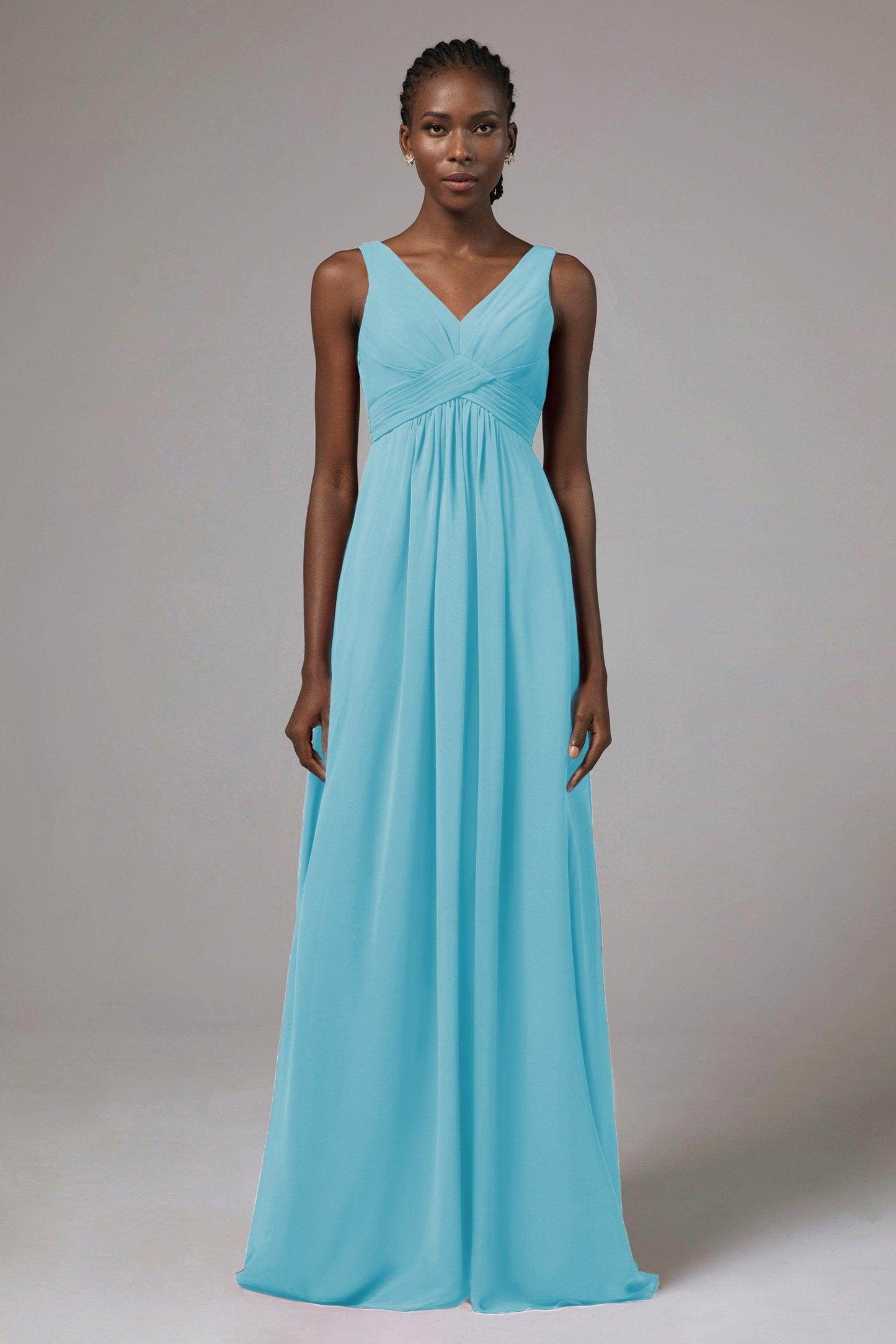 A-Line Floor Length Chiffon Bridesmaid Dress Formal Dresses CB0411