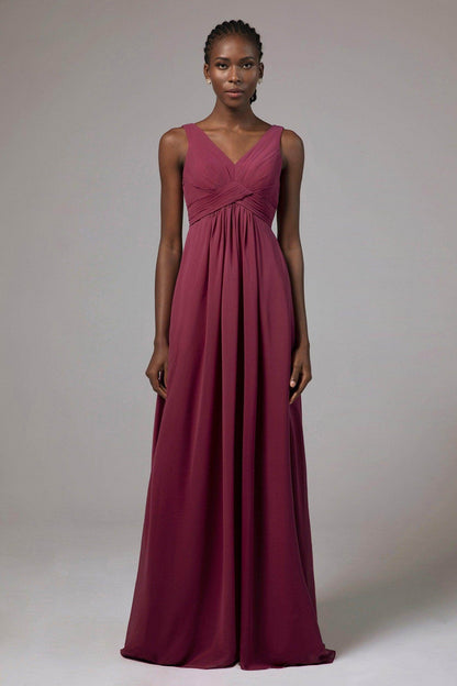 A-Line Floor Length Chiffon Bridesmaid Dress Formal Dresses CB0411