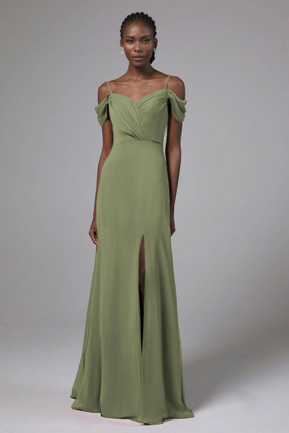 A-Line Floor Length Chiffon Bridesmaid Dress Formal Dresses CB0412