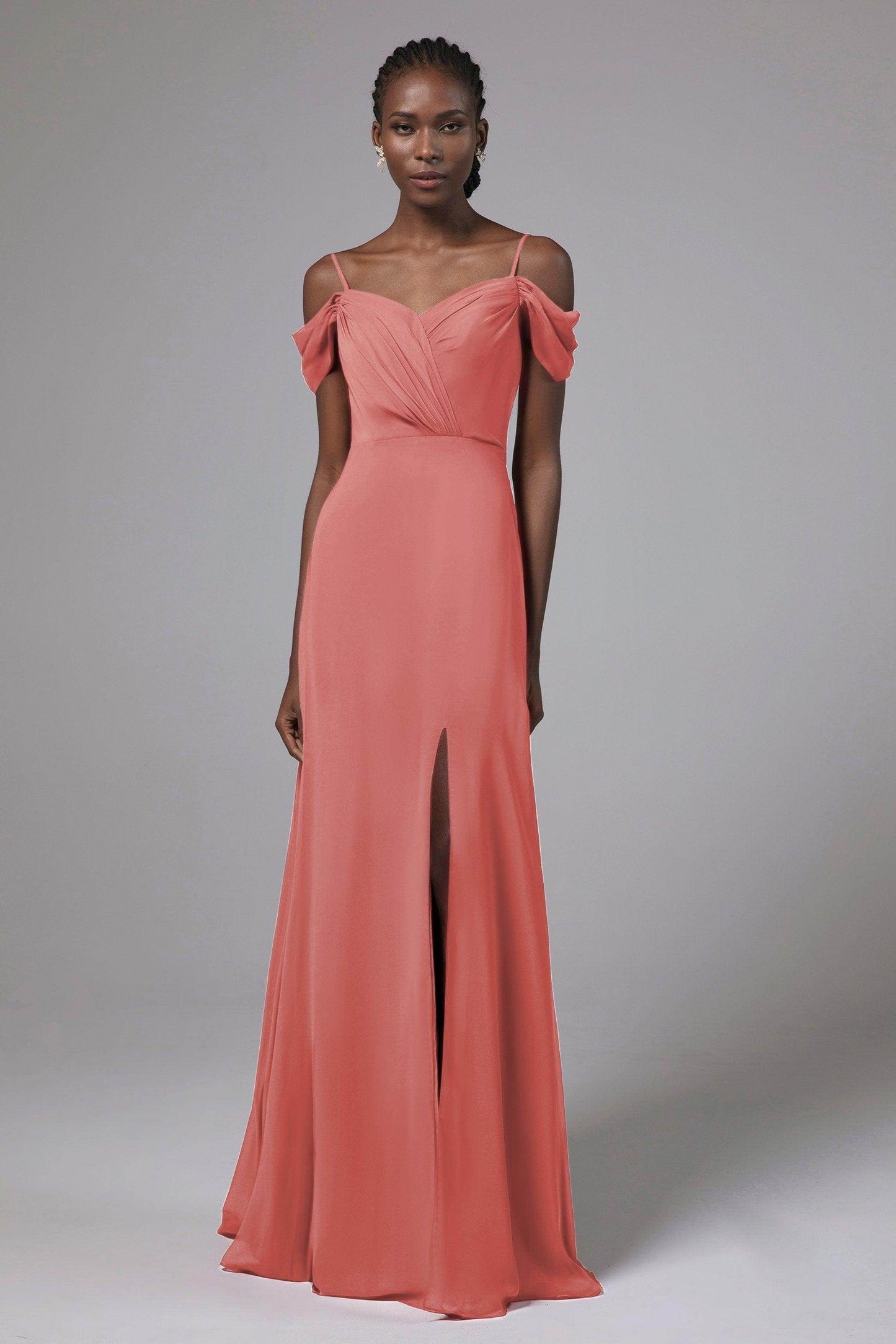 A-Line Floor Length Chiffon Bridesmaid Dress Formal Dresses CB0412