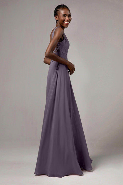 A-Line Floor Length Chiffon Bridesmaid Dress Formal Dresses CB0413