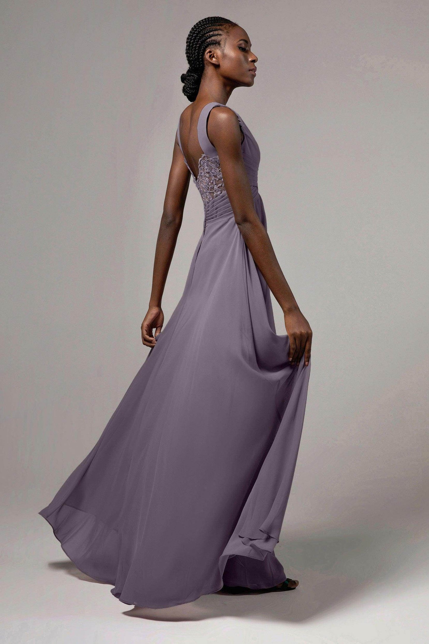 A-Line Floor Length Chiffon Bridesmaid Dress Formal Dresses CB0413